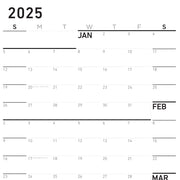 Sunday Monochrome Large Wall Calendar (27x39)
