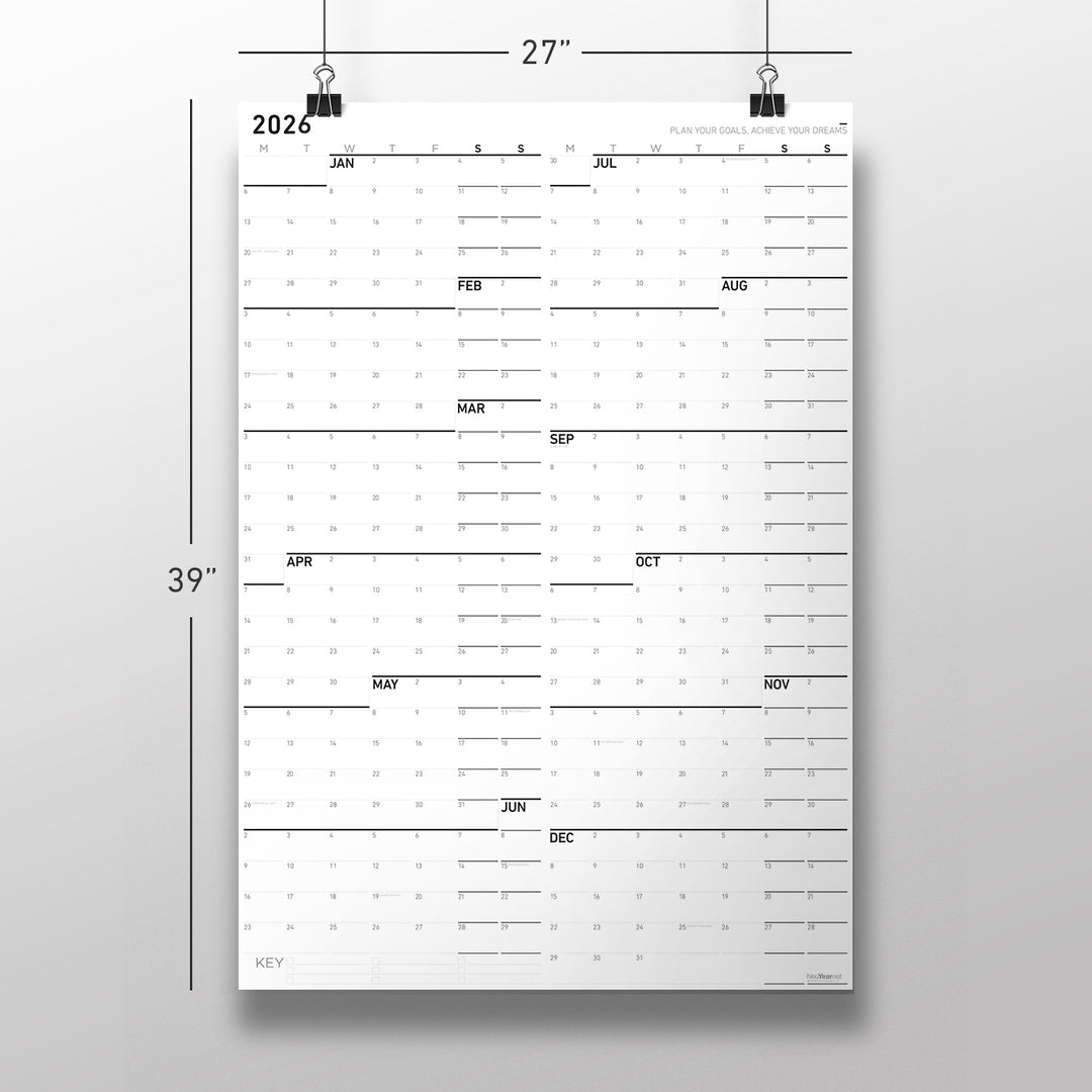 Monday First Calendars - Large Format Wall Calendars – NeuYear.net