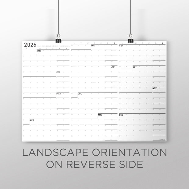 Monday Monochrome Large Wall Calendar (27x39)