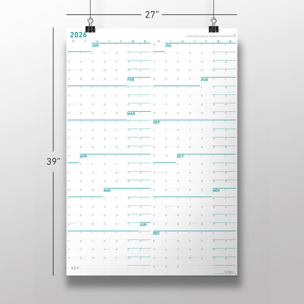 Monday First Large Wall Calendar (27x39)