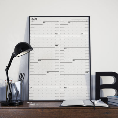 Sunday Monochrome Large Wall Calendar (27x39)