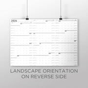 Sunday Monochrome Large Wall Calendar (27x39)