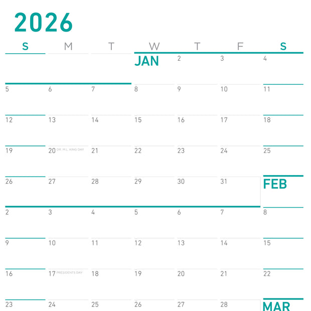 Sunday First Large Wall Calendar (27x39)