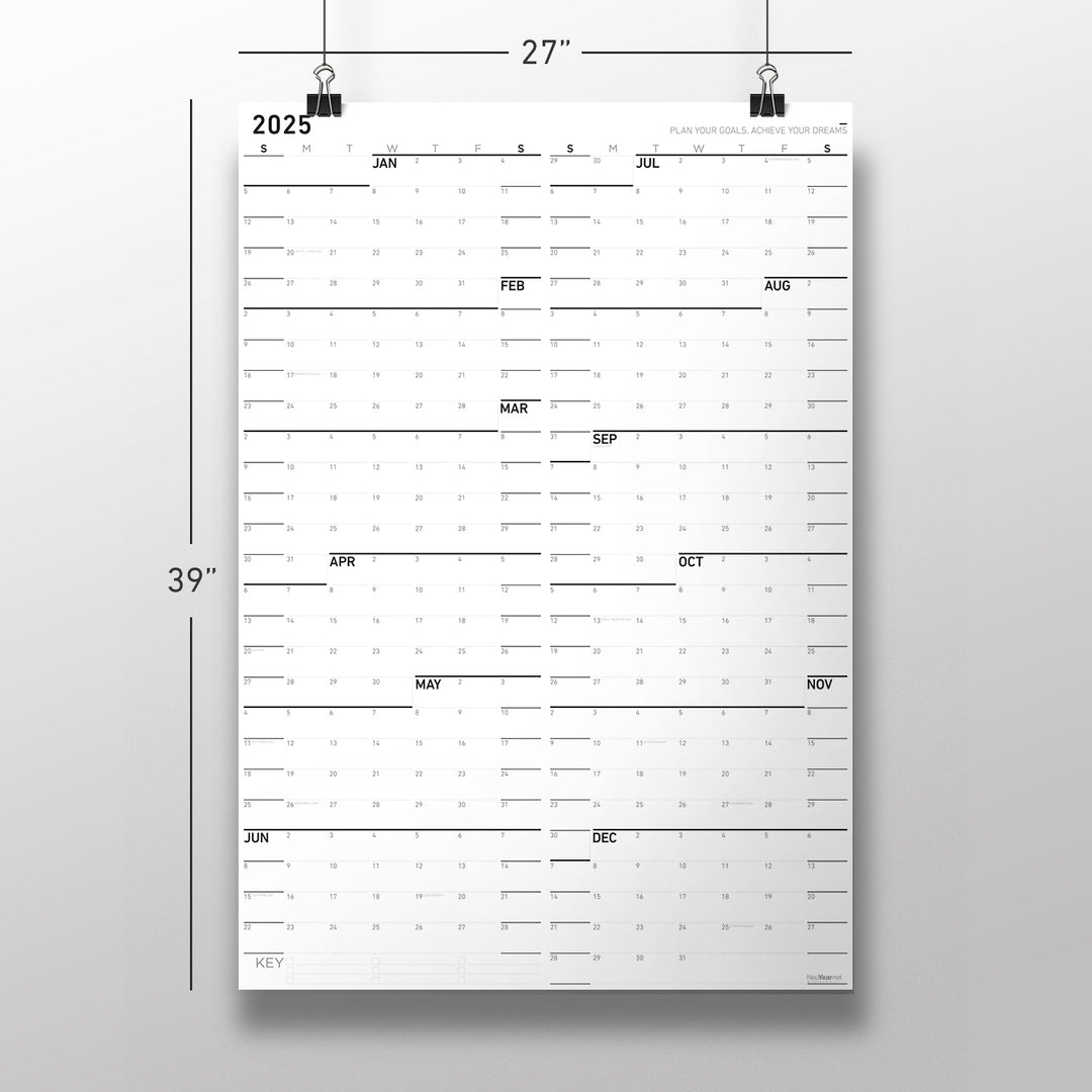 【在庫一掃】 Monochrome Sunday Large NeuYear.net – (27x39) Calendar Wall その他