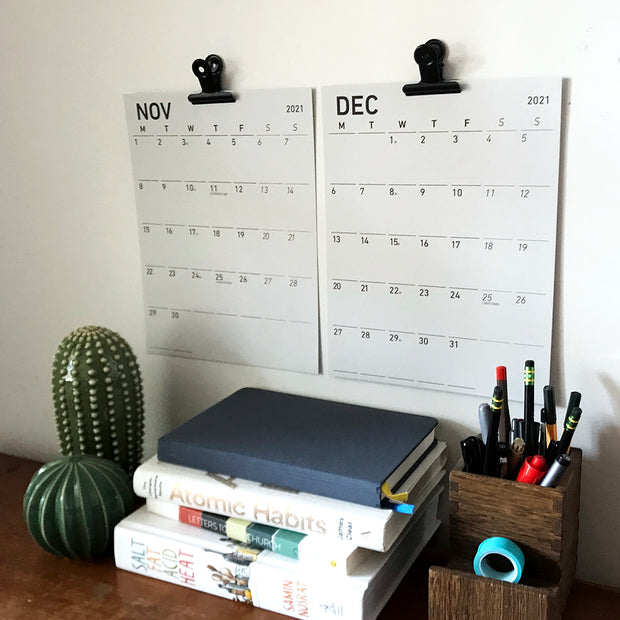 Grey Etsy Wall Calendar